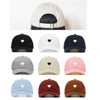 Hart Baseball Hoed Geborduurde Vader Cap Liefde Valentines Romantiek Paar Ongestructureerde Zes Panel Verstelbare Riem Terug