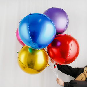 Ballons en aluminium 4D dégradés ronds de 22 pouces joyeux <span class=keywords><strong>anniversaire</strong></span> fournitures de décoration de fête de mariage boule 4D en métal doré - Product Image 2