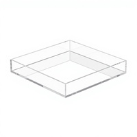 Plateau de service rectangulaire en acrylique transparent avec poignée, personnalisable avec logo, pour table basse, idéal pour la présentation décorative - Vente chaude OEM