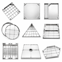 Grille de drainage d'eau de pluie en gros, en acier inoxydable 304 316, étanche et durable, pour extérieur, avec couvercle d'inspection invisible