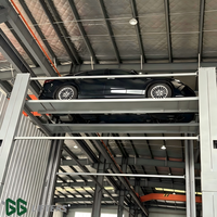 Élévateur de stationnement mécanique 4 niveaux 4 voitures, gain de place pratique, déverrouillage électrique, rampes pliables pour projets urbains