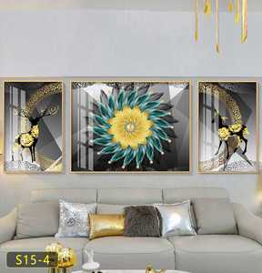 Style nordique nouvelle lumière de luxe décoration de salon <span class=keywords><strong>peinture</strong></span> moderne paysage nature morte simple canapé arrière-plan mur triptyque - Product Image 4