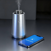 Diffuseur d'arômes de voiture sans eau en alliage d'aluminium de luxe, rechargeable, portable, commandé par application, écologique, coffret cadeau pour voiture