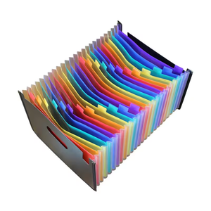 Carpeta de escritorio A4 de acordeón arcoíris portátil personalizada, carpeta de archivos de plástico expansible de Color - Product Image 3