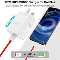 Chargeur Supervooc 80W pour Oneplus 13 12 12R 11 Pro, Chargeur Rapide USB 80W Prise UK avec Charge Warp/Dash pour Oneplus Nord 3 2T CE4
