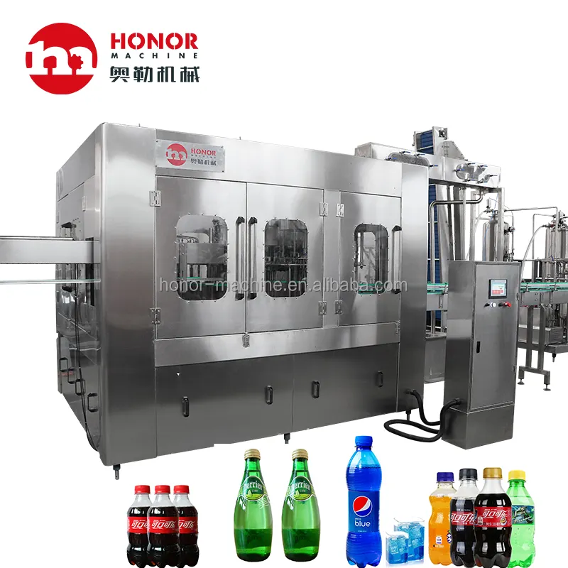 Máquina de llenado de refrescos de arbonato, línea de producción de agua de soda