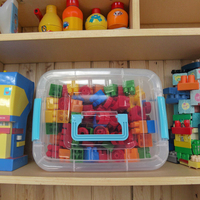 2025 pas cher bricolage Puzzle boîte de rangement éducative assemblé 130 pièces blocs de construction en plastique éducatifs pour enfants ensemble de jouets