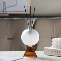 Vase en verre de style français, bouteille ronde sphérique transparente, boule en verre de style français, vase à fleurs de style japonais