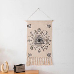 Petite <span class=keywords><strong>tapisserie</strong></span> murale avec œillet pour <span class=keywords><strong>chambre</strong></span> à coucher avec pompons, offre spéciale - Product Image 4