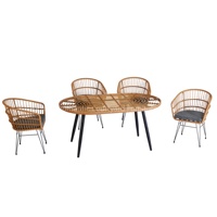 Ensemble de salon de jardin en rotin pas cher, table à manger d'extérieur, mobilier de jardin, ensemble de canapé de jardin en rotin, chaise en rotin