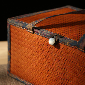 Bamboo Woven Travel Tea Box Rectangle Portable Storage Bag Chinese Style Outdoor Gift Craft - Product Image 4