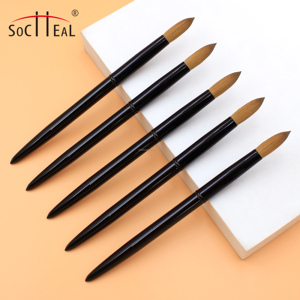 Best-Metal-Acrylic-nail-brushes-professionals Black Metal Brush Size 18 Tipo redondo <span class=keywords><strong>para</strong></span> <span class=keywords><strong>uñas</strong></span> acrílicas - Product Image 1