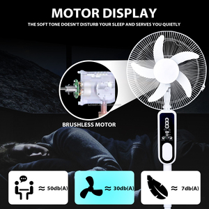Bgteyoza — ventilateur solaire pratique, rechargeable, 16 pouces, sur socle, avec télécommande - Product Image 4