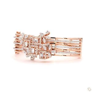 Bracelet de créateur en or, or rose, argent et diamants pour femme – Bijou étincelant de qualité supérieure, élégant et confortable pour le poignet - Product Image 5