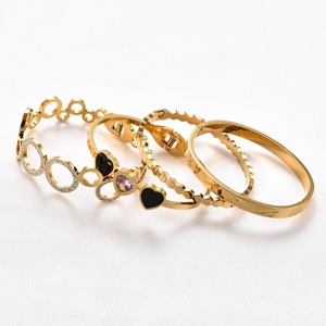 Bracelet manchette ouvert en acier inoxydable délicat avec zircone en forme de cœur pour femme, accessoire de bijouterie en métal, cadeau - Product Image 5