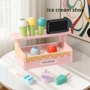 Ensemble <span class=keywords><strong>de</strong></span> jeu éducatif <span class=keywords><strong>pour</strong></span> <span class=keywords><strong>enfants</strong></span> WEIXUAN : <span class=keywords><strong>Magasin</strong></span> <span class=keywords><strong>de</strong></span> vente <span class=keywords><strong>de</strong></span> glaces en bois transfrontalier et cuisine combinée 4-6 ans - Product Image 2