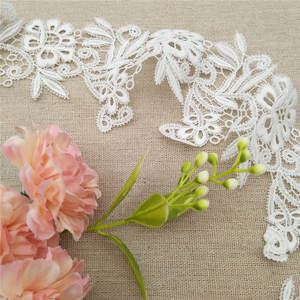 Dentelle chimique guipure brodée de luxe de haute qualité, volants fantaisie, largeur 7 cm, motif floral textile pour vêtements et décoration intérieure - Product Image 5