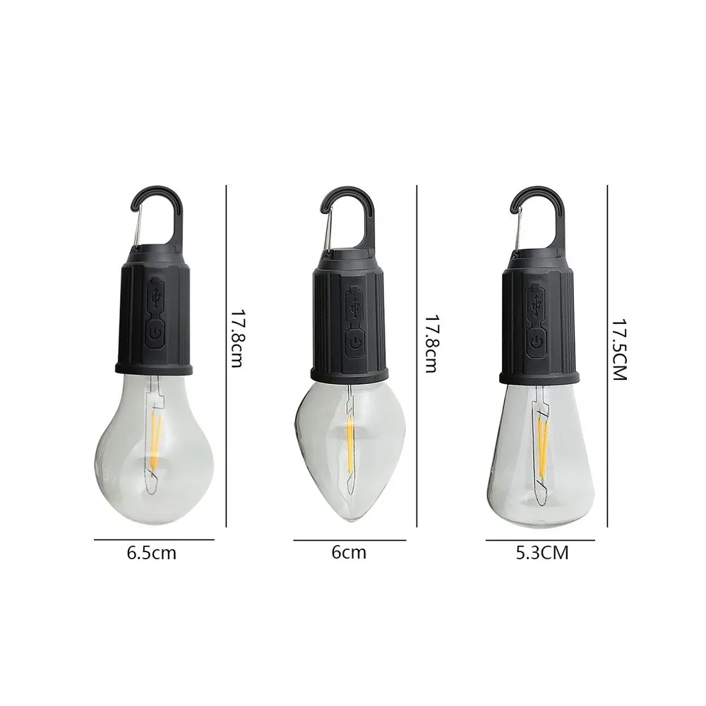 Portable LED Camping Lumière USB Rechargeable Étanche Lanterne Tente Veilleuse avec Crochet 3 Modes Éclairage de Secours Extérieur