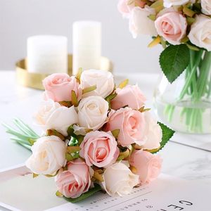 12 Heads Silk <b>Artificial</b> Roses <b>Bouquet</b> for Valentine's Day Flowers Arrangement Home Office Parties Bridal Wedding Decoration - Product Image 4