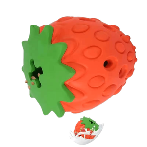 Juguete masticable de fresa divertido de nuevo diseño para perros al por mayor, juguete de goma para limpiar los dientes, respetuoso con el medio ambiente - Product Image 1