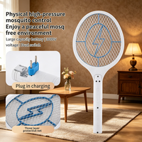 Raquette électrique anti-moustiques de sécurité, rechargeable, haute tension, tapette à insectes à grande surface, attrape-insectes physique