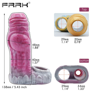 FRRK Big Knot Dog Dildo Pene Vaina Silicona Fantasía Cock Sleeve Extender Penise Ampliación Adultos Juguetes sexuales masculinos para <span class=keywords><strong>hombres</strong></span> - Product Image 3