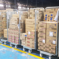 Conteneur à roulettes pliable en métal grillagé pour entrepôt et supermarché