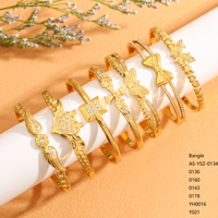 Bracelet torsadé irrégulier en acier inoxydable plaqué or 18 carats pour femme, style vintage, avec cœur, lettre et zircon, divers modèles