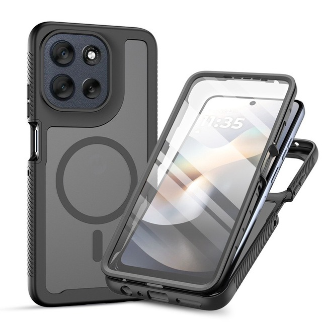 Full Body Phone Cases for MOTO G56 Tpu PC Hybrid Magnetic Wireless Charging Anti Shock Phone Cover