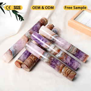 Wholesale Natural Cylinder Amethyst Agate Cylinder Polished Mexican Agate Cylinder for Decoration - Product Image 3