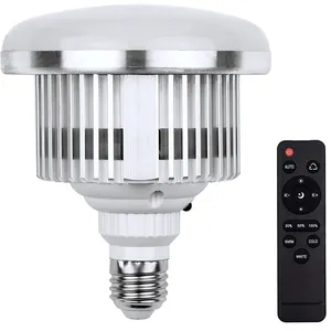 Photography Studio Light Bulb 85W 3000K-6500K Photography Light Bulb Energy Saving Adjustable Brightness E27 Holder with Remote