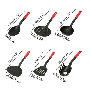 6 pièces antiadhésif alimentaire en Nylon pâtes fourchette tourneur cuillère <span class=keywords><strong>louche</strong></span> <span class=keywords><strong>spatule</strong></span> pelle outil de cuisine <span class=keywords><strong>ensemble</strong></span> d'ustensiles de cuisine - Product Image 6
