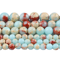 Vente en gros d'usine, perles en vrac mélangées naturelles d'amazonite, d'aigue-marine, de turquoise et de pierre de lune pour la fabrication de bijoux, 3 mm, 4 mm, 6 mm, 10 mm, 12 mm, Haosiqi