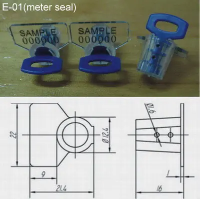 E-01 Twister- China Twist Meter Seals, con filo SS