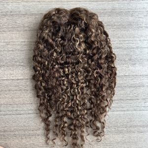 Topper Cheveux Bouclés en Cheveux Humains Remy Européens Vierges <span class=keywords><strong>Lexa</strong></span> Couleur Balayage – Topper Cheveux Plein Volume de Qualité Supérieure pour Femmes - Product Image 4