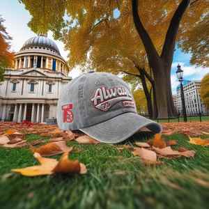 Casquette de baseball unisexe en coton 100% lavé et vieilli, avec lettres brodées et nœuds, style urbain unique, protection solaire, pour l'extérieur et la mode - Product Image 2