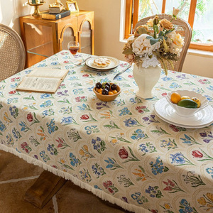 Jacquard Tablecloth French Vintage Green Plant Dining Tablecloth Jacquard Rectangular <strong>Table</strong> Cover - Product Image 6