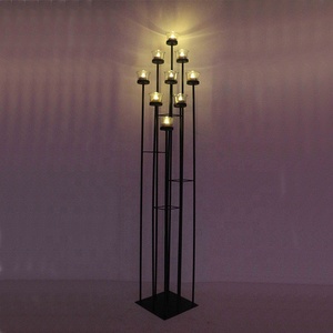 Foryoudecor Bougeoir pilier en métal de mariage debout Grand bougeoir <span class=keywords><strong>noir</strong></span> à 9 bras - Product Image 2
