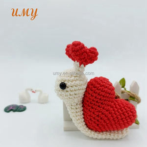 Nuovo Decorazione Matrimoniale Amigurumi all'Uncinetto Cuore Carino Amore San Valentino Peluche Giocattolo Lumaca Imbottito - Product Image 2