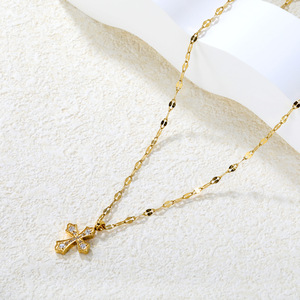 สร้อยคอจี้รูปกางเขน สแตนเลส รูปหัวใจ ใส่ได้ทุกวันสำหรับทุกเพศ - Product Image 2