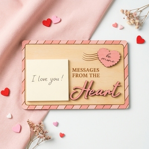 Tablero de Mensajes de Amor de Madera Personalizado, Porta Notas Adhesivas, Decoración Romántica para el Día de San Valentín, Placa de Regalo para Escritorio - Product Image 2