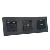 15B Série De Luxe De Mur De Chevet D'hôtel Intelligent Interrupteur À Bouton-Poussoir Universel Prise Double USB Panneau