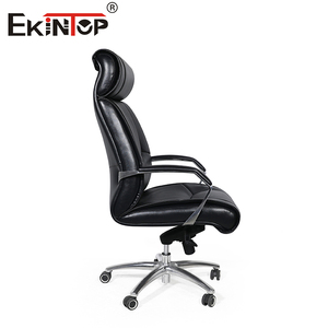 Chaise de direction ergonomique en cuir Sinonis avec soutien lombaire réglable, dossier haut, pivotante, confortable et rembourrée - Product Image 6