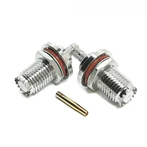 Pl259 Mini Uhf Vrouwelijke Jack Socket Schot Met Moeren Crimp Voor Rg58 Lmr195 Rg141 Rf Coaxkabel