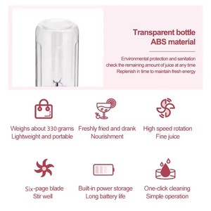 Accesorios de Cocina al por Mayor, Mini Licuadora USB de 6 Cuchillas, Vaso Mezclador, Herramientas para Frutas, Licuadora Portátil - Product Image 4
