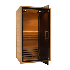 Sauna intérieur à vapeur en bois teinté pour 2 personnes en pruche/séquoia canadien de luxe - Product Image 2