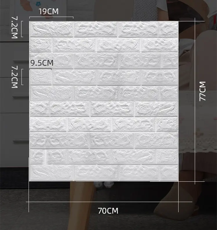 3D泡デザインエンボス加工自己粘着pvc壁紙レンガ