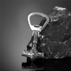 Viking Thor's Hammer Pendant Stainless Steel Bottle Opener Necklace 60cm <b>Chain</b> Gift Jewelry - Product Image 3