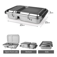 Boîte à lunch bento Shangjie avec logo personnalisé, 2 compartiments, en acier inoxydable 304 18/8, pour enfants, avec récipient alimentaire