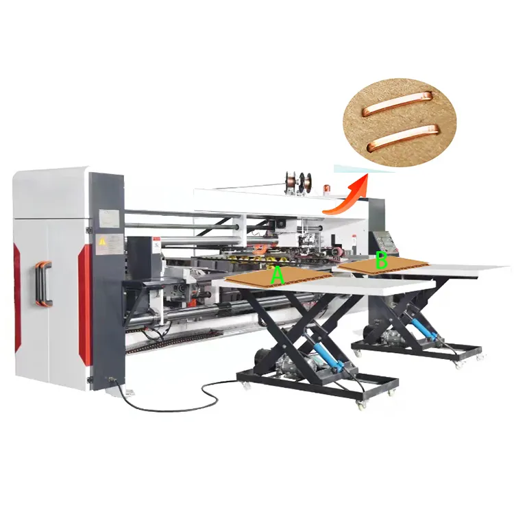 semi automatic double joint box stitching machine 2 meters for corrugated box industrial box stitch sewing machine 240sm